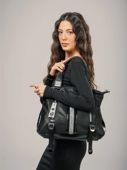 Toja Siyah Cilt Kol Ve Omuz Çantası