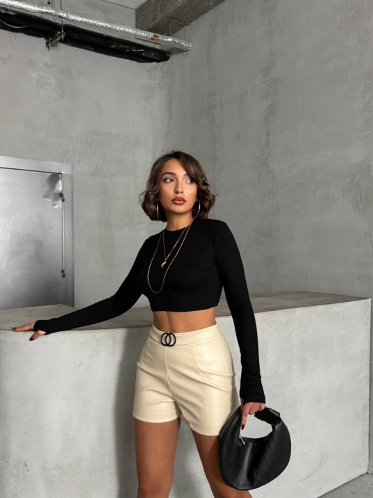 Tokalı deri şort h24444 Tokalı deri şort h24444