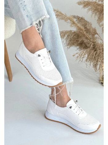 Tone Beyaz Cilt Bağcıklı Spor Ayakkabı Tone Beyaz Cilt Bağcıklı Spor Ayakkabı