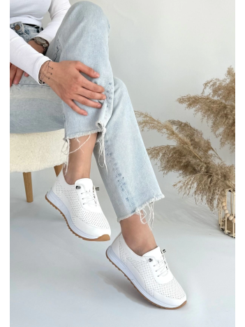 Tone Beyaz Cilt Bağcıklı Spor Ayakkabı Tone Beyaz Cilt Bağcıklı Spor Ayakkabı
