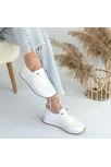 Tone Beyaz Cilt Bağcıklı Spor Ayakkabı Tone Beyaz Cilt Bağcıklı Spor Ayakkabı