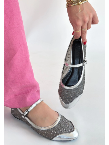 Toyan Gümüş Cilt Babet Ayakkabı Toyan Gümüş Cilt Babet Ayakkabı