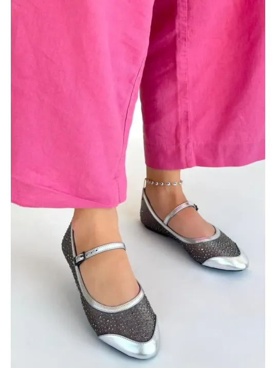Toyan Gümüş Cilt Babet Ayakkabı Toyan Gümüş Cilt Babet Ayakkabı