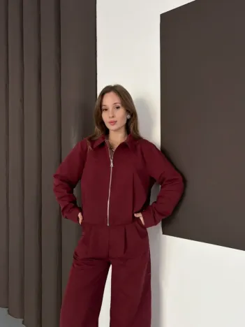 Trenç Takım Alt Üst Bordo Ons