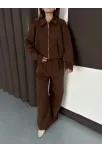 Trenç Takım Alt Üst Kahve Ons