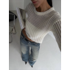 Triko transparent bluz beyaz Triko transparent bluz beyaz