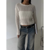 Triko transparent bluz beyaz Triko transparent bluz beyaz