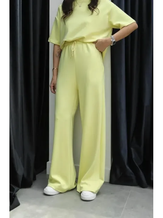 Tshirt Alt Üst Modal Takım Sarı