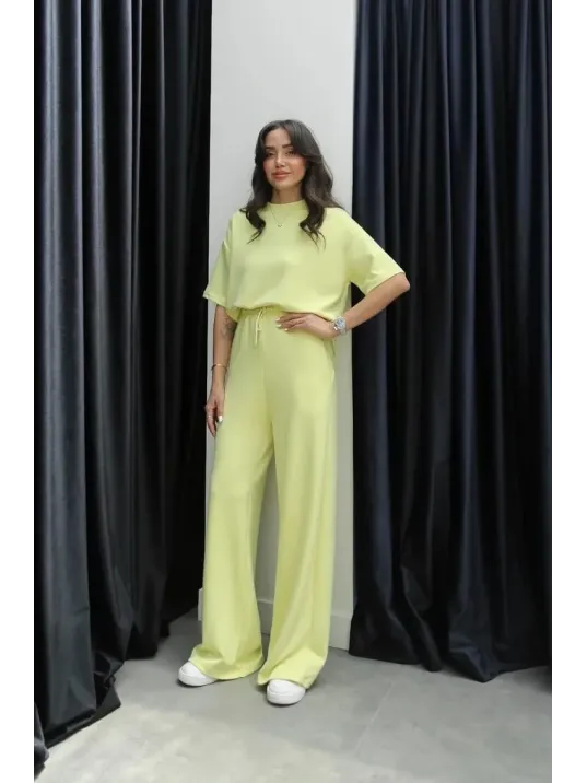 Tshirt Alt Üst Modal Takım Sarı