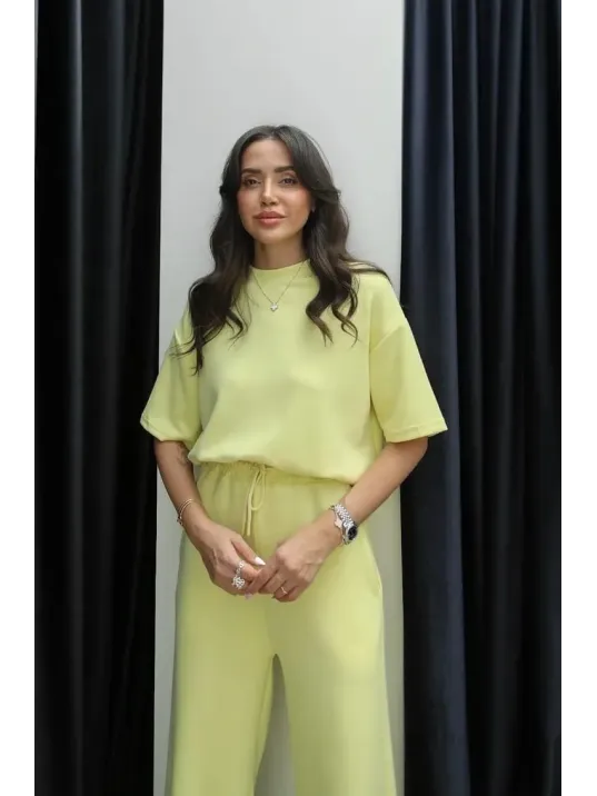 Tshirt Alt Üst Modal Takım Sarı