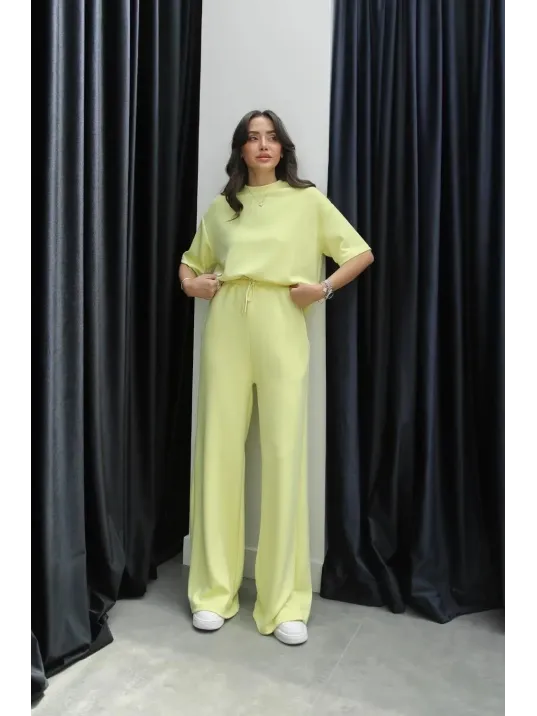 Tshirt Alt Üst Modal Takım Sarı