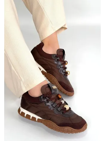 Tues Kahverengi Nubuk Bağcıklı Spor Ayakkabı