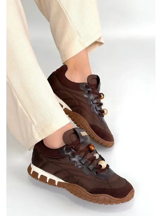 Tues Kahverengi Nubuk Bağcıklı Spor Ayakkabı