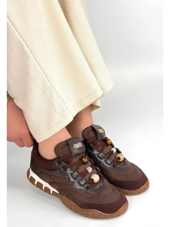 Tues Kahverengi Nubuk Bağcıklı Spor Ayakkabı