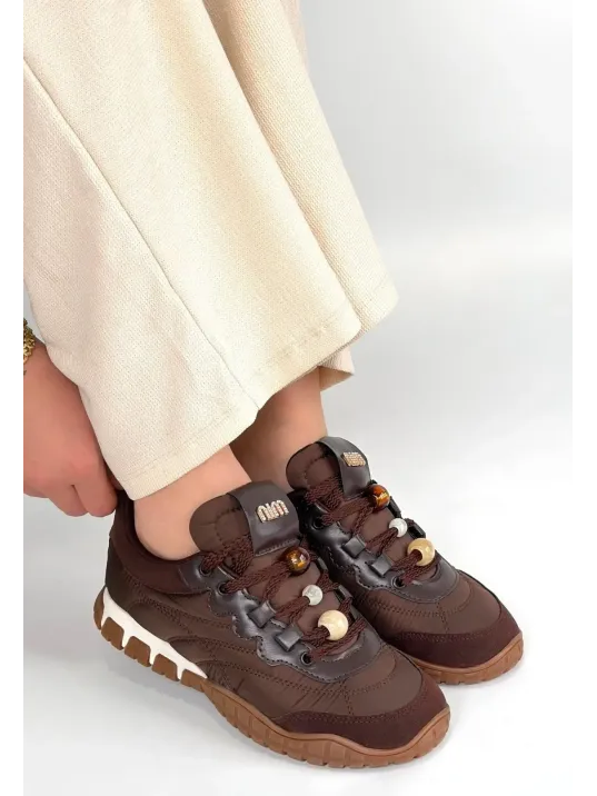 Tues Kahverengi Nubuk Bağcıklı Spor Ayakkabı