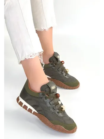 Tues Yeşik Nubuk Bağcıklı Spor Ayakkabı