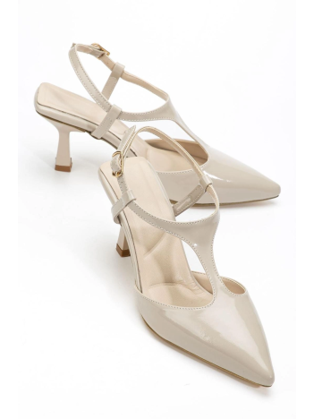 Tula Bej Rugan Topuklu Ayakkabı