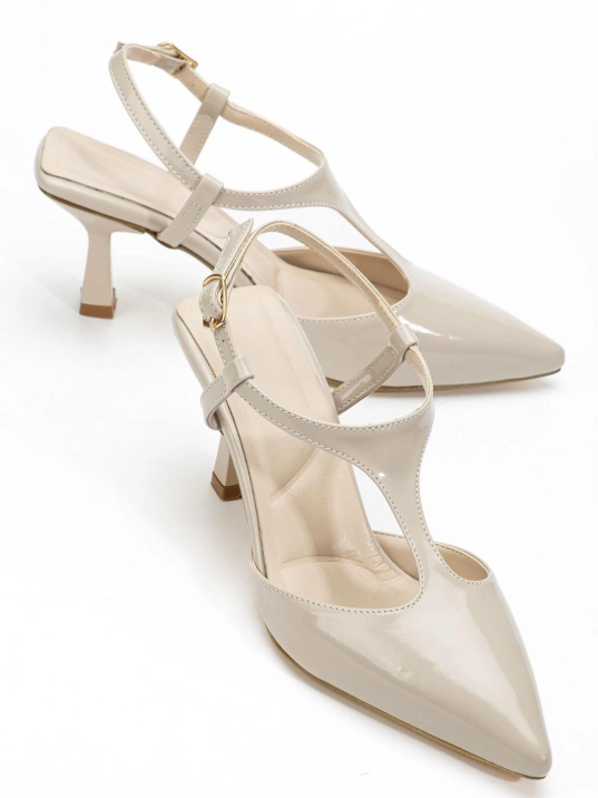 Tula Bej Rugan Topuklu Ayakkabı