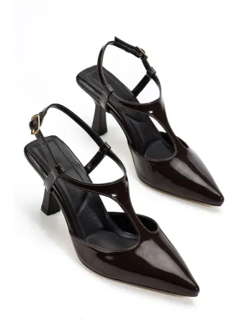 Tula Kahverengi Rugan Topuklu Ayakkabı