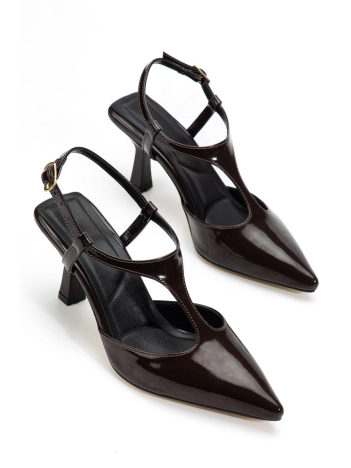 Tula Kahverengi Rugan Topuklu Ayakkabı