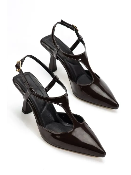 Tula Kahverengi Rugan Topuklu Ayakkabı