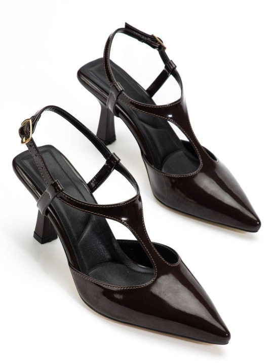 Tula Kahverengi Rugan Topuklu Ayakkabı