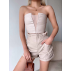 Tüllü deri crop bej w24615 Tüllü deri crop bej w24615