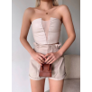 Tüllü deri crop bej w24615 Tüllü deri crop bej w24615