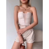 Tüllü deri crop bej w24615 Tüllü deri crop bej w24615