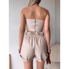 Tüllü deri crop bej w24615 Tüllü deri crop bej w24615