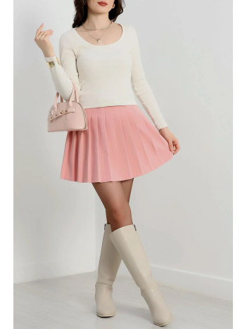 U yaka kaşkorse bluz beyaz A132 U yaka kaşkorse bluz beyaz A132