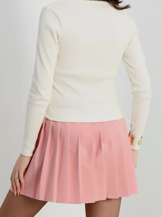 U yaka kaşkorse bluz beyaz A132 U yaka kaşkorse bluz beyaz A132