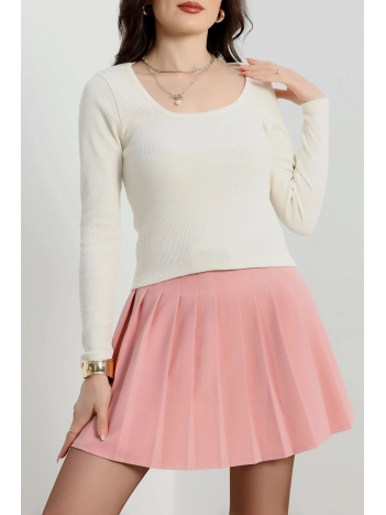 U yaka kaşkorse bluz beyaz A132 U yaka kaşkorse bluz beyaz A132