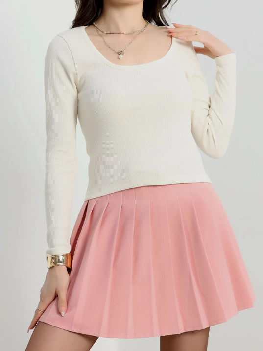 U yaka kaşkorse bluz beyaz A132 U yaka kaşkorse bluz beyaz A132