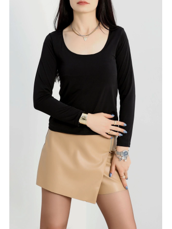 U yaka kaşkorse bluz siyah A132 U yaka kaşkorse bluz siyah A132