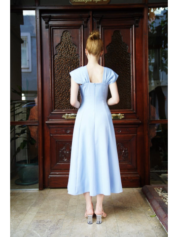 U yaka prenses elbise mavi s255101 U yaka prenses elbise mavi s255101