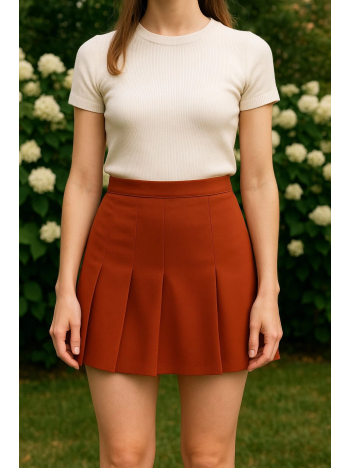 Üç pileli etek kremit w24815 Üç pileli etek kremit w24815