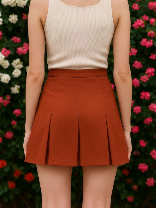 Üç pileli etek kremit w24815 Üç pileli etek kremit w24815