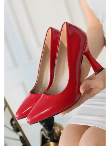 Ulba Kırmızı Rugan Stiletto Ayakkabı