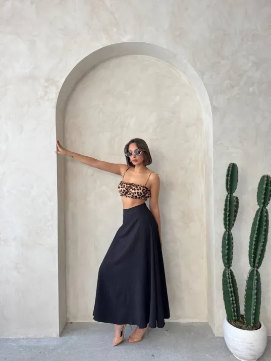 Uzun Astarlı Etek S255043