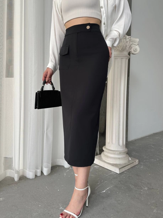 Uzun düğmeli etek Uzun düğmeli etek