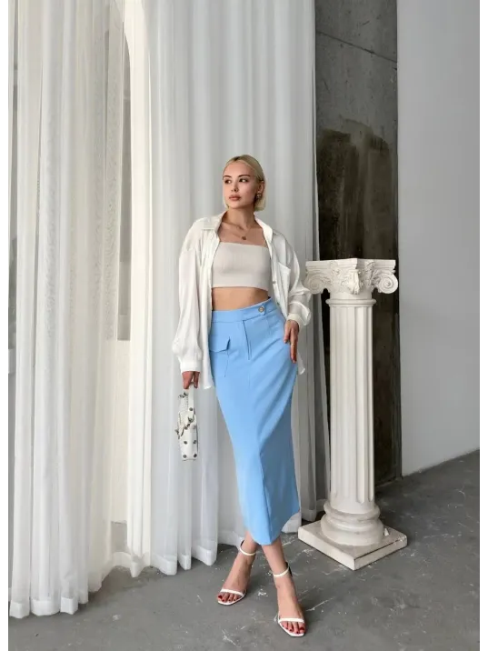 Uzun Düğmeli Etek