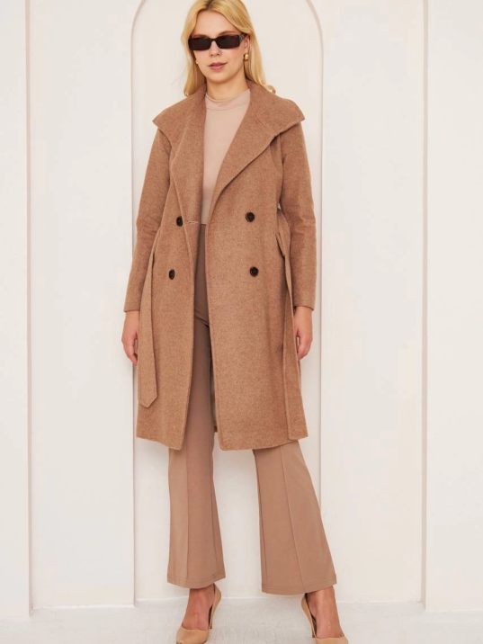 Uzun Düz Kaşe Kaban