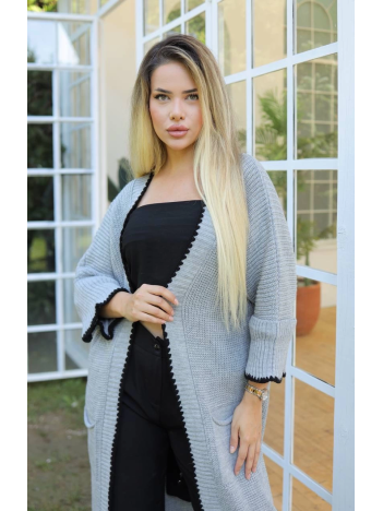 Uzun hırka çoban dikiş gri Uzun hırka çoban dikiş gri