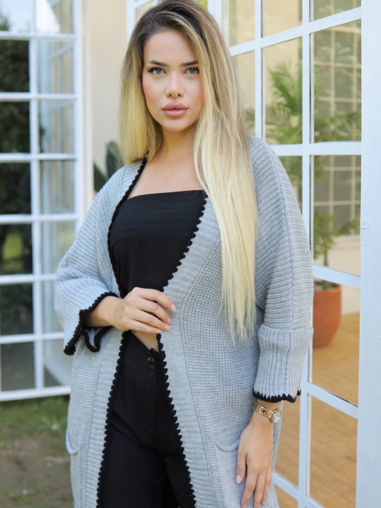 Uzun hırka çoban dikiş gri Uzun hırka çoban dikiş gri