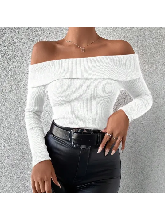 Uzun Kol Madonna Yaka Bluz Beyaz Uzun Kol Madonna Yaka Bluz Beyaz