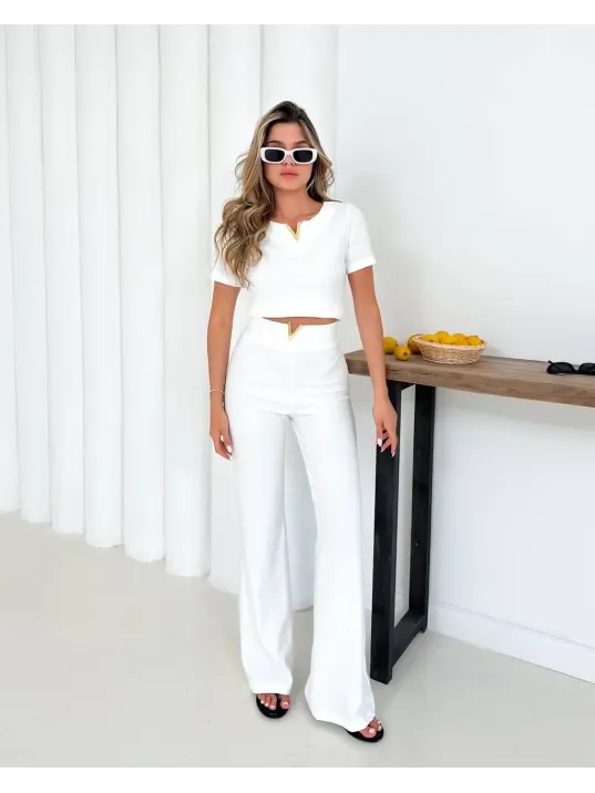 V Aksesuarlı Ottoman Takım Beyaz S255850