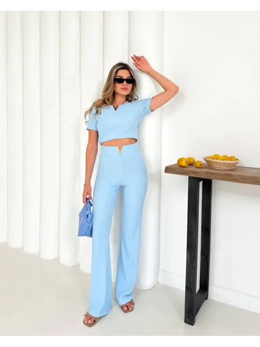 V Aksesuarlı Ottoman Takım Mavi S255850