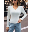 V yaka kaşkorse bluz beyaz w3817 V yaka kaşkorse bluz beyaz w3817
