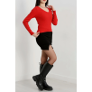 V yaka kaşkorse bluz kırmızı a3699 V yaka kaşkorse bluz kırmızı a3699